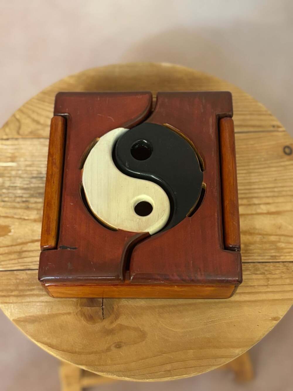 Organica Arte Yin Yang Wooden Box 7 x 7 Inches Hand Made